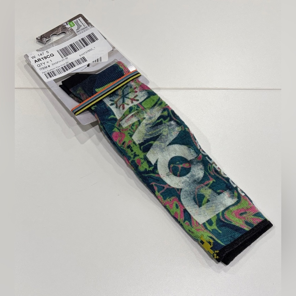 SmartWool Men’s Medium Zero Cushion Pow Print Ski Socks Blue NWT Over the Calf